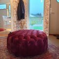 Kundbild Chesterfield Cambridge sittpuff - Rostr�d sammet