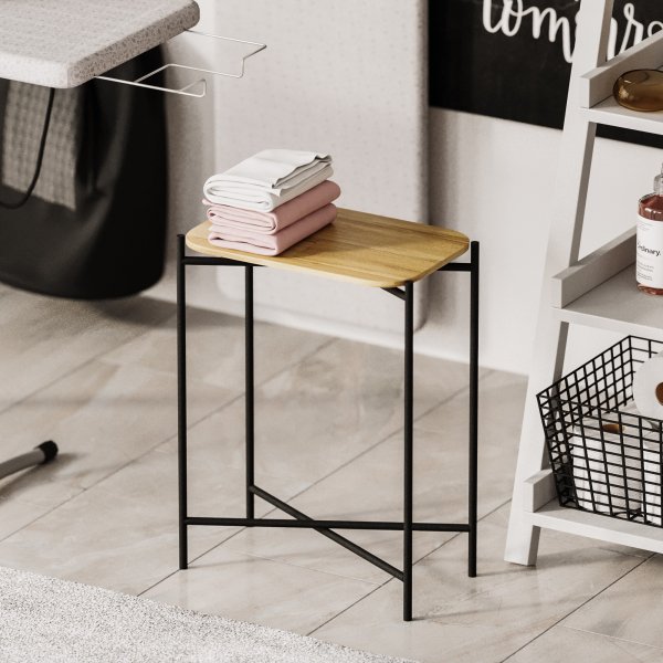 Vela 3 bijzettafels - Zwart/beige