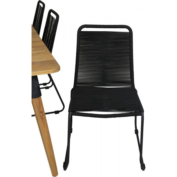 Julian utematgrupp med 6 st Lindos stolar - Svart/Natur Julian utematgrupp med 6 st Lindos stolar - Svart/Natur
