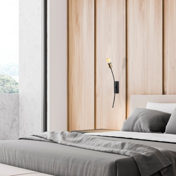 Banana wandlamp 3181 - Zwart/vintage