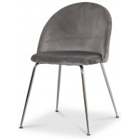 Skylar velvet stol - Ljusgrå / Krom