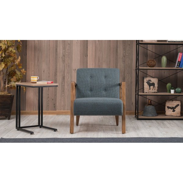 Kemer fåtölj - Blå/brun Kemer fåtölj - Blå/brun