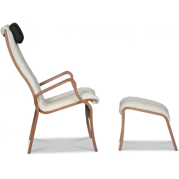 Lammet fåtölj i fårskinn scandinavian moonlight - Brunbetsad ek Lammet fåtölj i fårskinn scandinavian moonlight - Brunbetsad ek