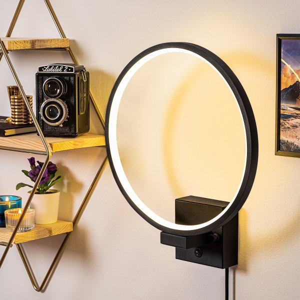 Haldur wandlamp ring - Zwart