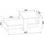 Charm soffbord 80 x 43,6 cm - Vit/valnt
