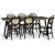 Groupe de salle  manger Edge 3.0 190x90 cm avec 6 chaises Alicia noires en bois courb - Stratifi haute pression noir (HPL)