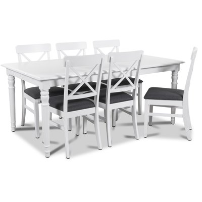 Nomi matgrupp 180 cm bord med 6 st Elisa matstolar med gr sits