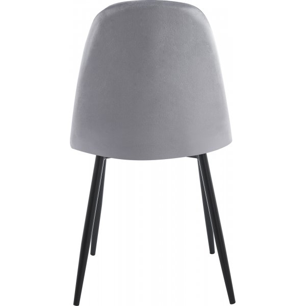 Stol ljusgrå sammet med svarta ben + Fläckborttagare för möbler Stol ljusgrå sammet med svarta ben + Fläckborttagare för möbler