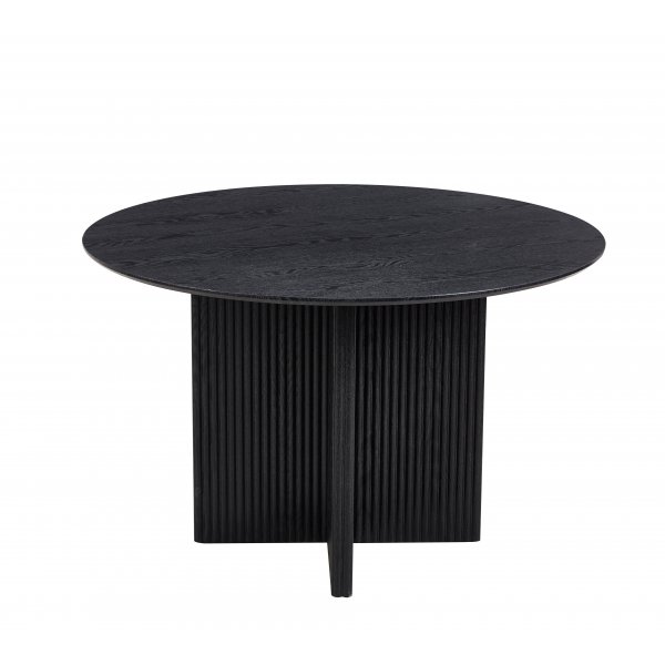 Crossby runt matbord Ø120 cm - Svartbetsad ek Crossby runt matbord Ø120 cm - Svartbetsad ek