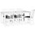 Sandhamn Matgrupp; Bord 180x95 cm med 6 st Sandhamn stolar - Gr / Vit + 6.00 x Servettringar