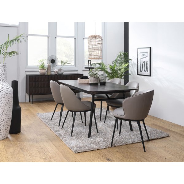 Chaise de salle à manger Billy en PU gris clair Chaise de salle à manger Billy en PU gris clair