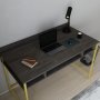 Alma skrivbord 120 x 60 cm - Guld/mrkgr