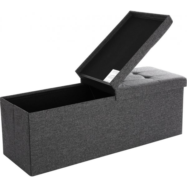 Banc Idris avec rangement 110 cm - Gris foncé Banc Idris avec rangement 110 cm - Gris foncé