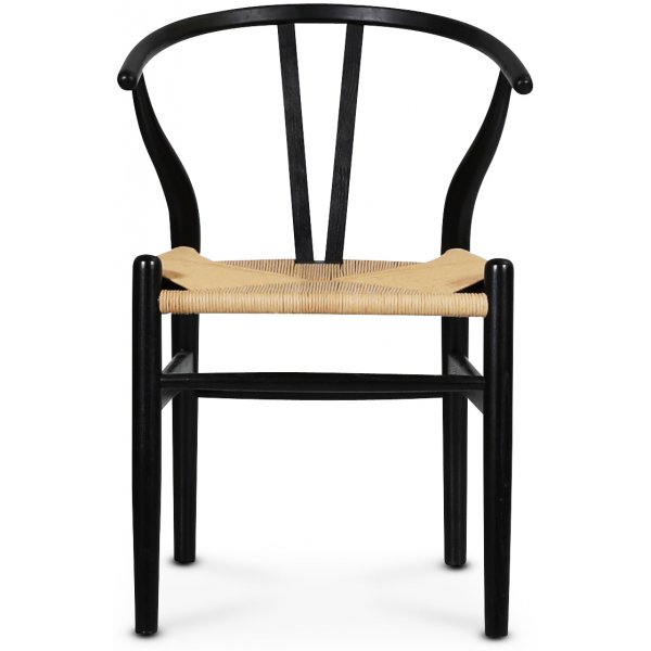 Brandon karmstol - Svart med repsits