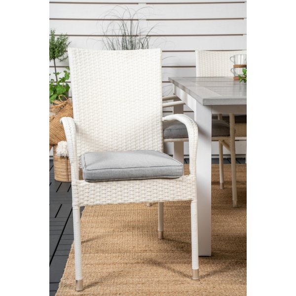 Albany utematgrupp med 6 st Anna stolar - Vit/Gr