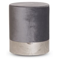Rund sittpuff cylinderformad - Grå (Sammet) / Krom Rund sittpuff cylinderformad - Grå (Sammet) / Krom