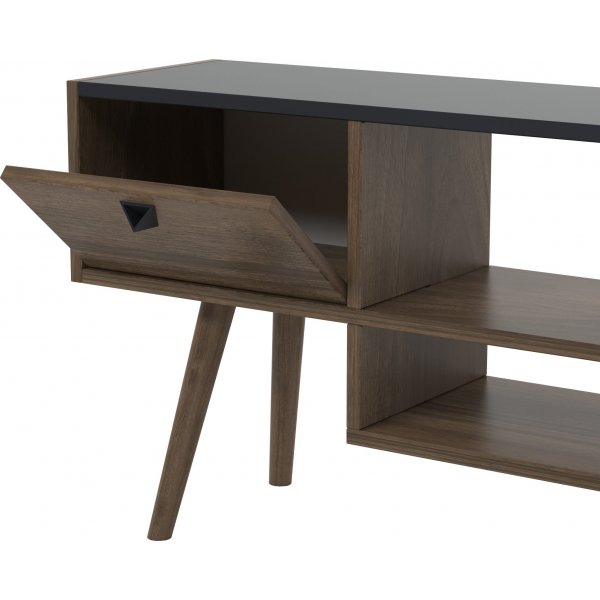 Banc TV Nida - Anthracite/noyer