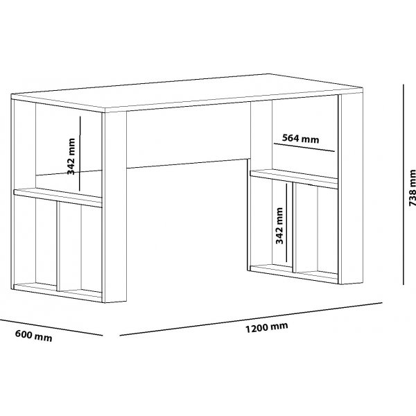 Carmen skrivbord 120x60 cm - Vit/ek