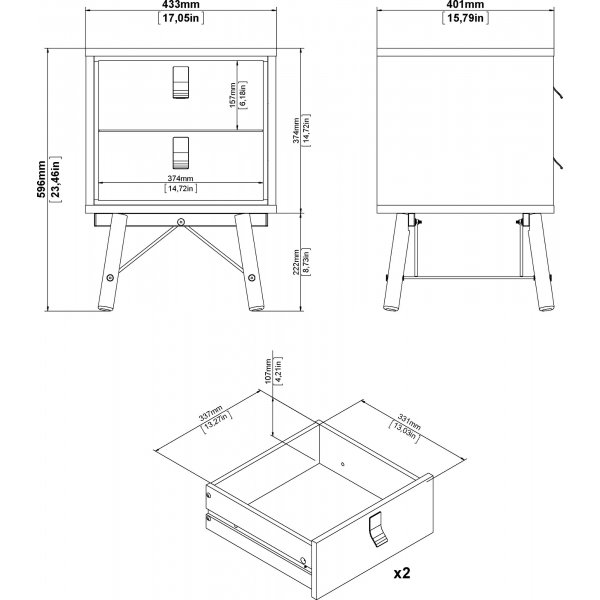 Ry sängbord - Vit Ry sängbord - Vit