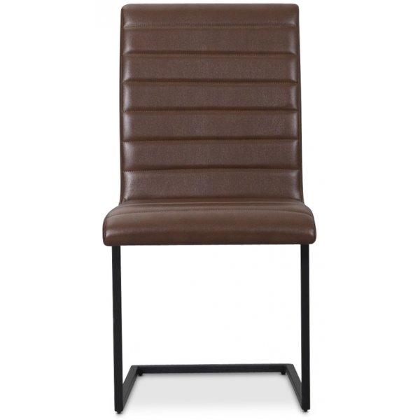 Lazio stol svart metall - Brun PU Lazio stol svart metall - Brun PU