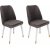 Ensemble de chaises de salle  manger Hugo, 2 pcs - Anthracite/blanc/or