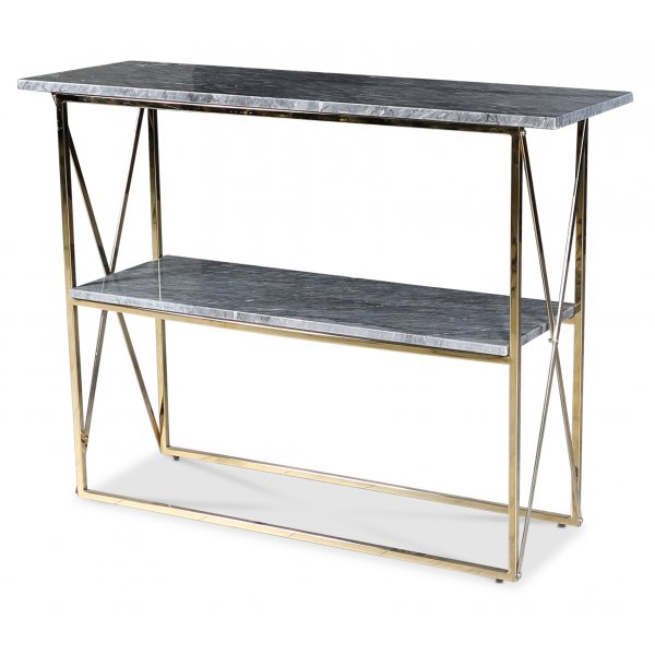 Paladium konsolbord 110 x 35 cm - Mssing / Gr marmor