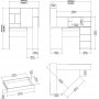 Function Plus skrivbord 138,4 x 101,6 x 141,1 cm - Vit/ek