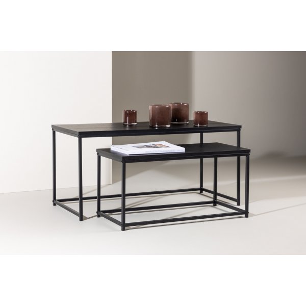 Staal soffbord 43/33 x 100/75 cm - Svart Staal soffbord 43/33 x 100/75 cm - Svart