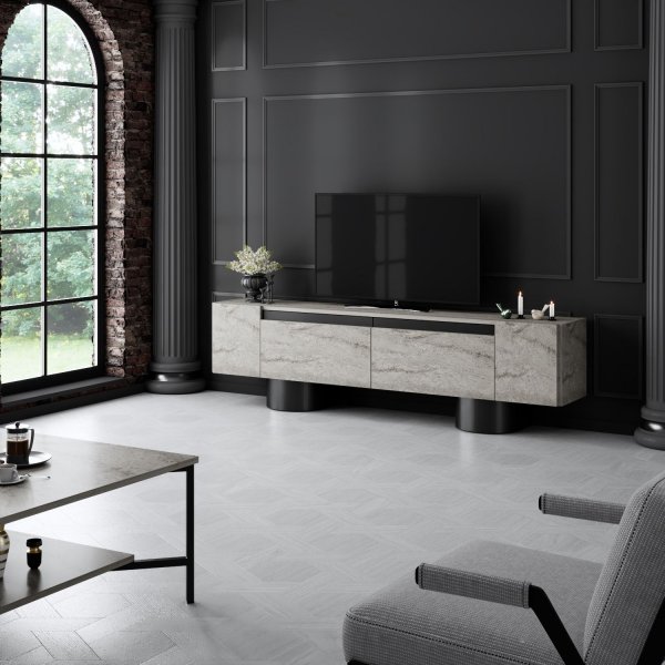 Bohem TV-bänk - Travertin/svart Bohem TV-bänk - Travertin/svart