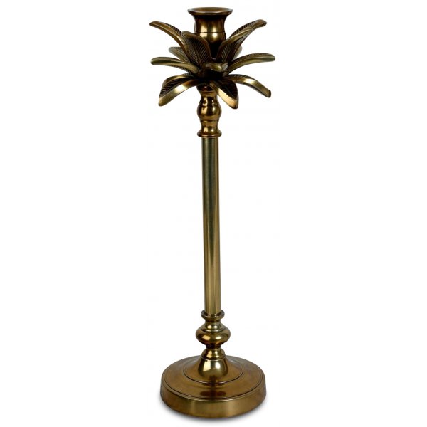 Ljusstake palm H50cm - Guld
