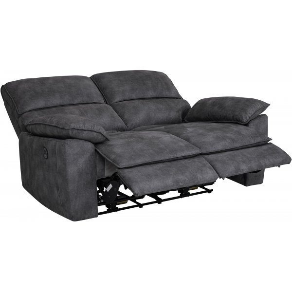 Soffa 2-sits elektrisk ställbar recliner - Grå + Textilrengöring för möbler Soffa 2-sits elektrisk ställbar recliner - Grå + Textilrengöring för möbler