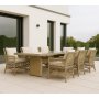 Utegrupp 6 stolar och matbord 200 x 100 cm rotting - Hampton/Provence