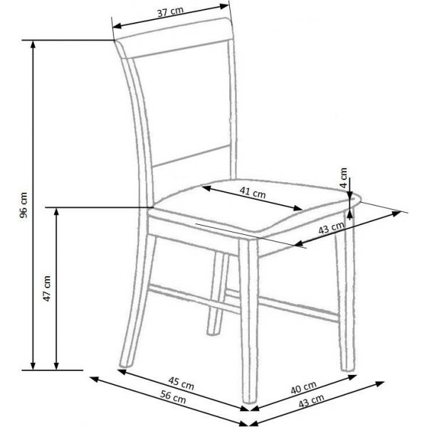 Chaise Becky - Chne/gris