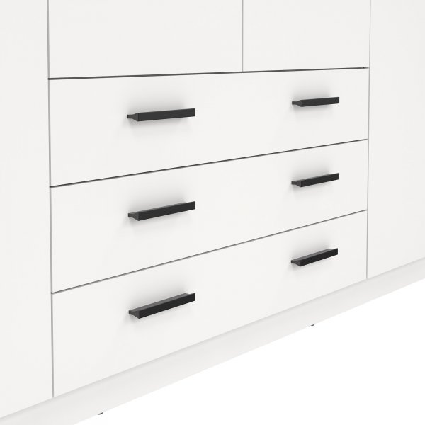Armoire Sprint avec 4 portes et 3 tiroirs - Blanc Armoire Sprint avec 4 portes et 3 tiroirs - Blanc