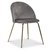 Groupe de repas Art : Table ronde marbre/laiton + 4 chaises Art velours gris/laiton