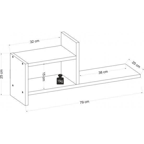 Hisar v�gghylla - Antracit/valn�t