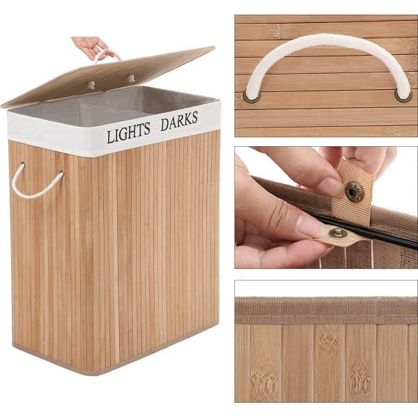 Panier à linge Carolin 100 l - Bambou Panier à linge Carolin 100 l - Bambou