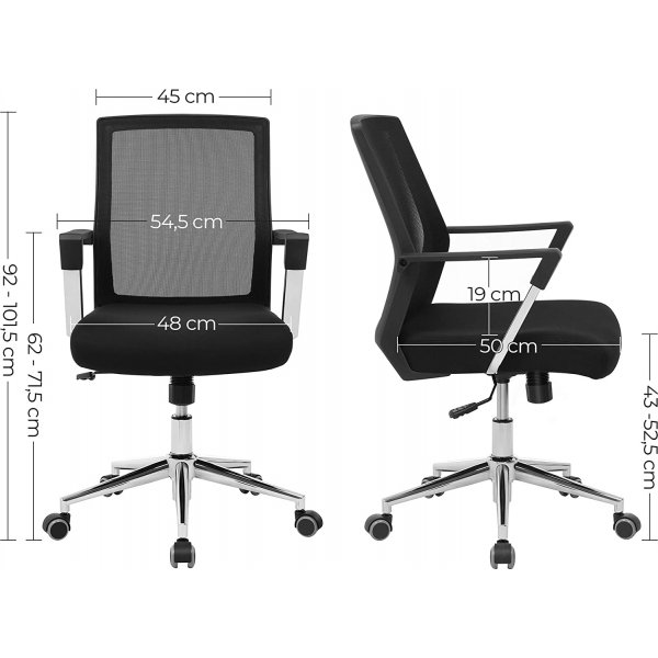 Chaise de bureau Hobart - Noir Chaise de bureau Hobart - Noir