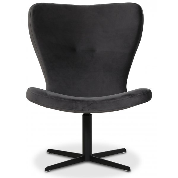 Tulpan designfåtölj i mörkgrå sammet Tulpan designfåtölj i mörkgrå sammet
