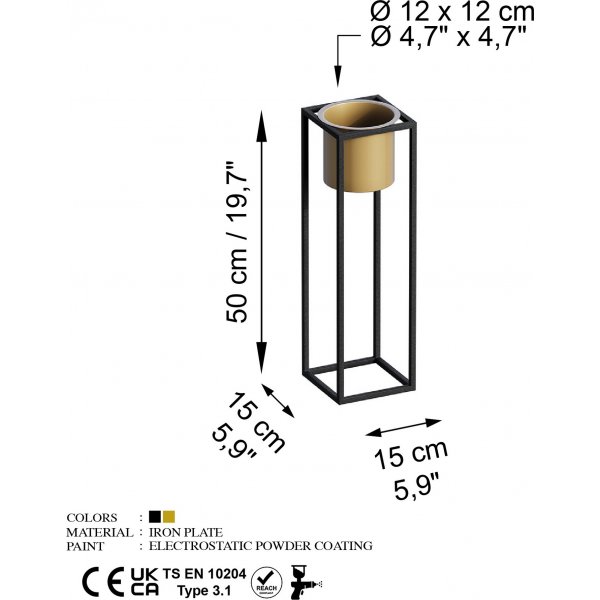 Pot Plato 23 - Noir/or Pot Plato 23 - Noir/or