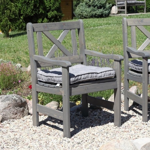 Fauteuil d'extrieur Bollns - Gris + Dtachant pour meubles