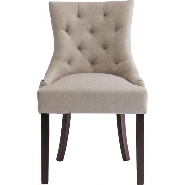 Matstol beige med bruna ben - Tuva