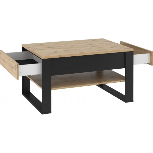 Quant salontafel 100 x 70 cm - Ambachtelijk eiken/zwart