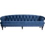Chesterfield 3-sits soffa i bl sammet