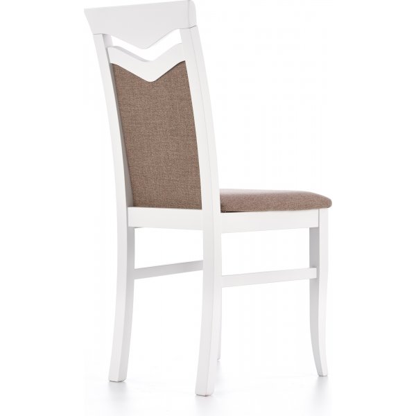 Chaise de salle à manger Mélanie - Blanc/Beige Chaise de salle à manger Mélanie - Blanc/Beige