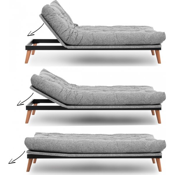 Canapé convertible 3 places Saki - Gris clair Canapé convertible 3 places Saki - Gris clair