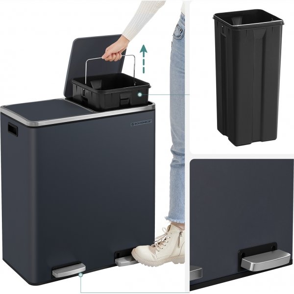 Daloa afvalbak 60 l - Grijs Daloa afvalbak 60 l - Grijs