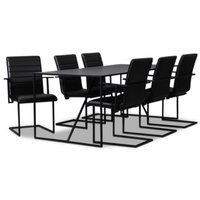 Lazio matgrupp 195 cm bord med 6 st Lazio stolar - Svart Lazio matgrupp 195 cm bord med 6 st Lazio stolar - Svart