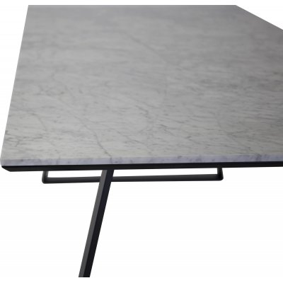 Kvarnbacken matbord 140 cm - Mrk marmor/svart
