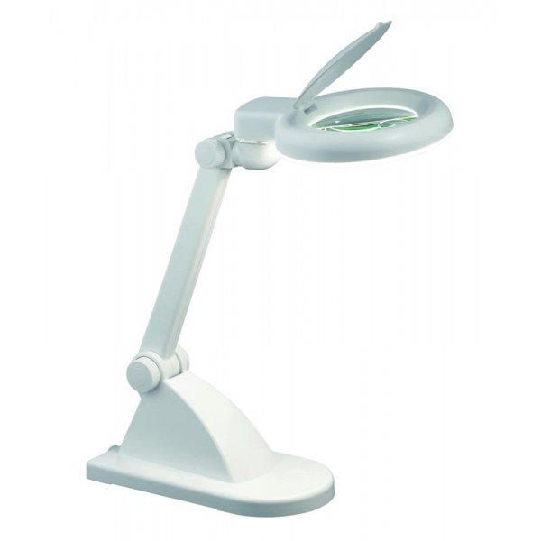 Stor Bordslampa med frstoringsglas - Vit